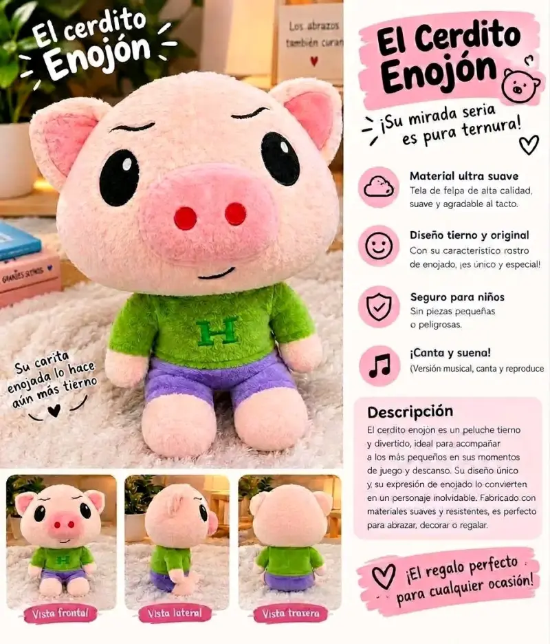 Peluches La Abejita Chiquitita y El Cerdito Enojón - 3