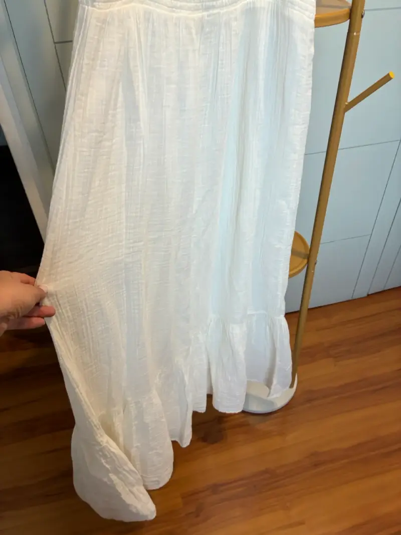Vestido largo blanco Zara con tirantes - 2