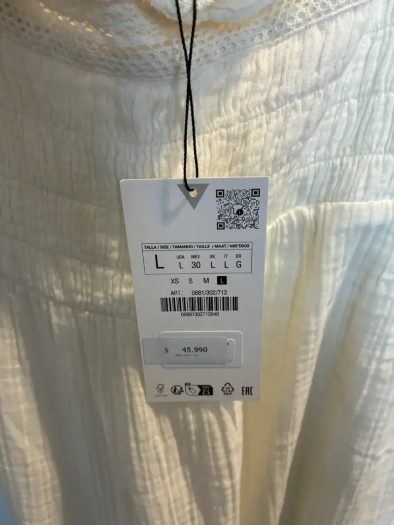 Vestido largo blanco Zara con tirantes - 4