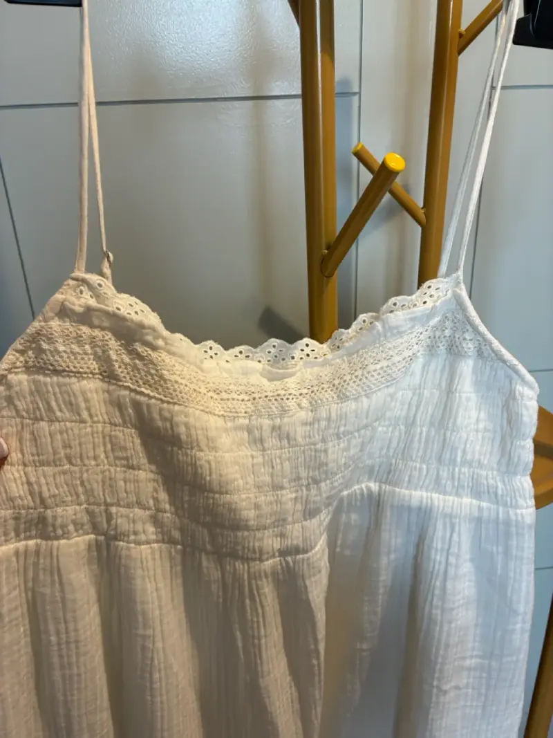 Vestido largo blanco Zara con tirantes - 6