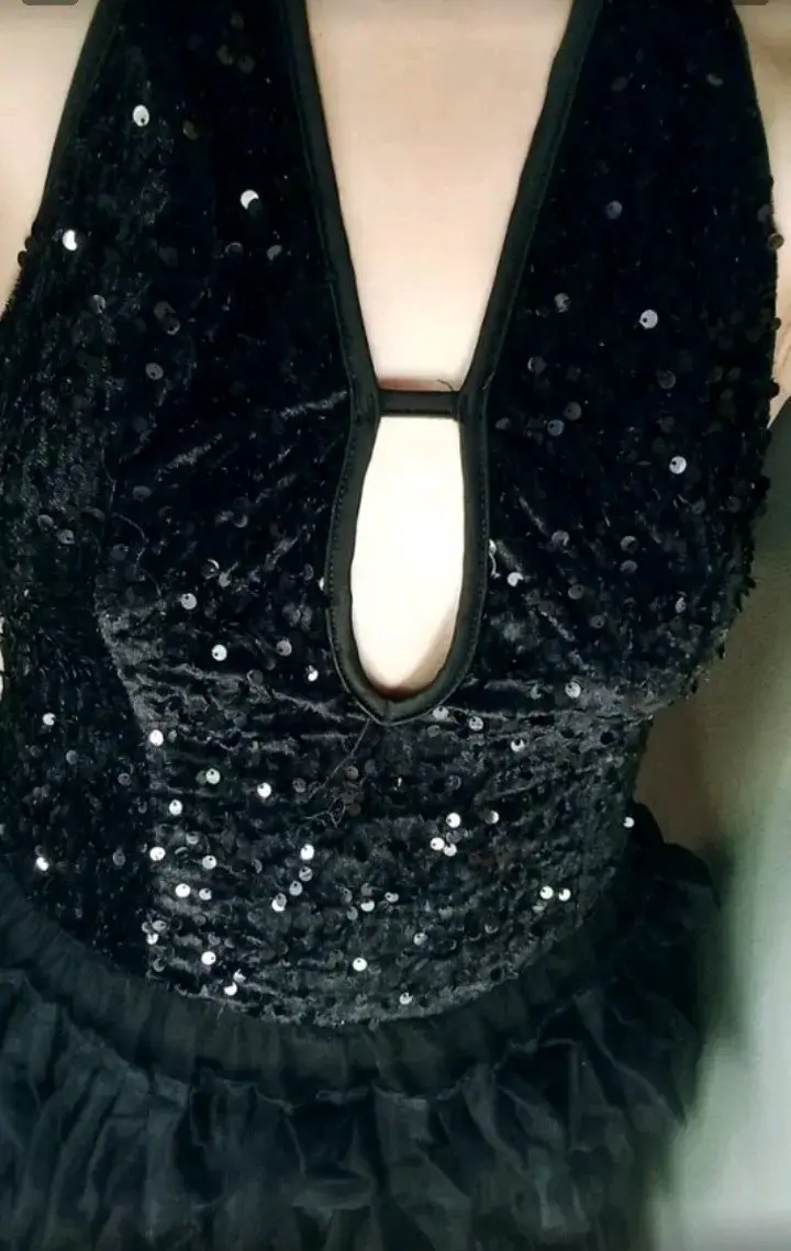 Vestido de fiesta negro con lentejuelas - 2