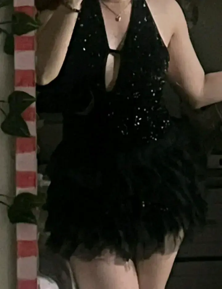 Vestido de fiesta negro con lentejuelas - 5