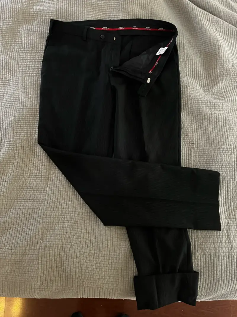 Traje de hombre negro patrón pinstripe - 4