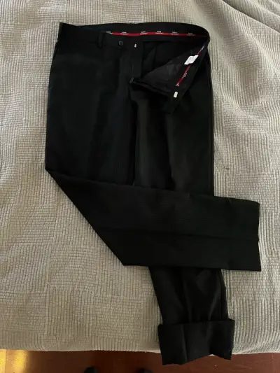 Traje de hombre negro patrón pinstripe - miniatura 4