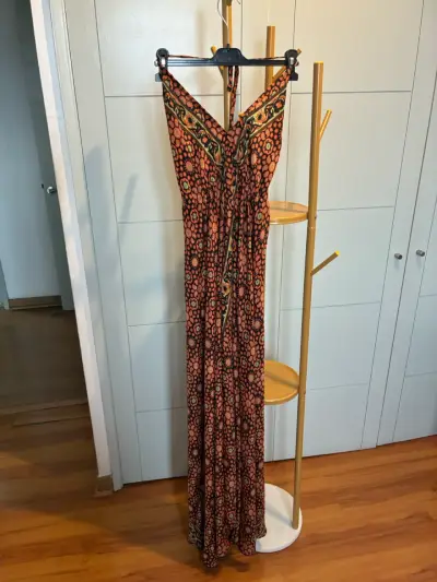 Vestido largo bohemio estampado floral - miniatura 1