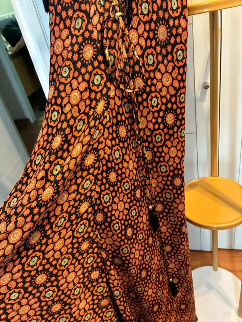 Vestido largo bohemio estampado floral - 4