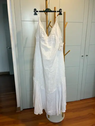 Vestido largo blanco con broderi  Wados - miniatura 1