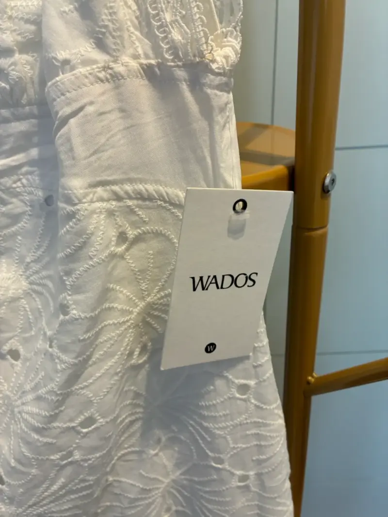 Vestido largo blanco con broderi Wados - 2