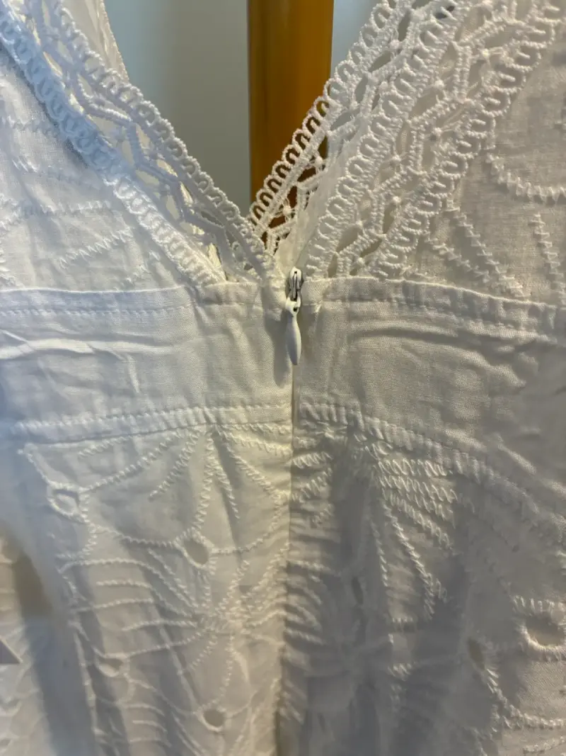 Vestido largo blanco con broderi Wados - 4