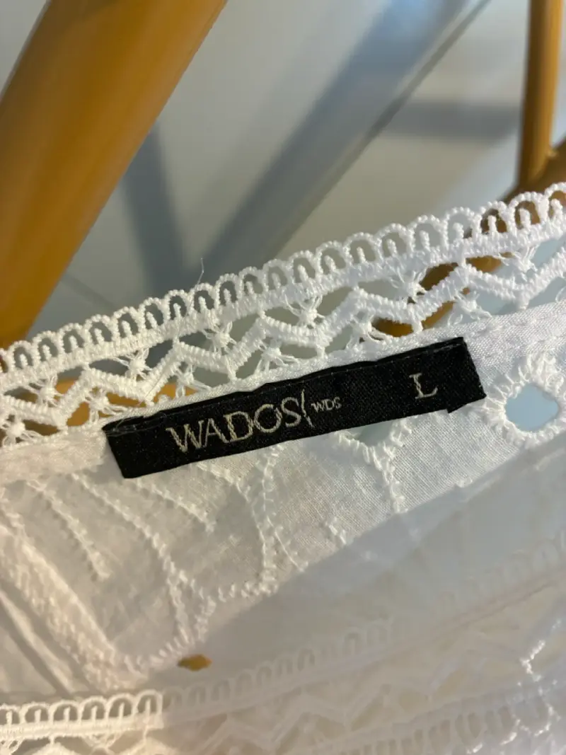Vestido largo blanco con broderi Wados - 5