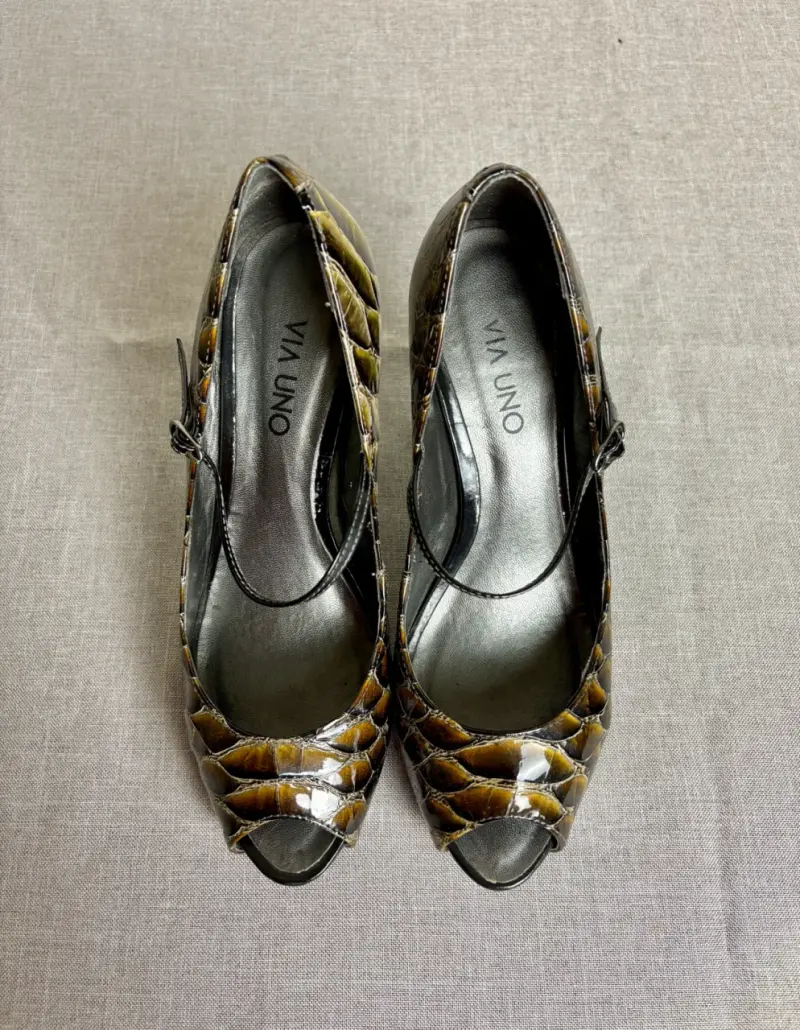 ✨ Zapatos Via Uno efecto reptil – Talla 37 chilena - 4