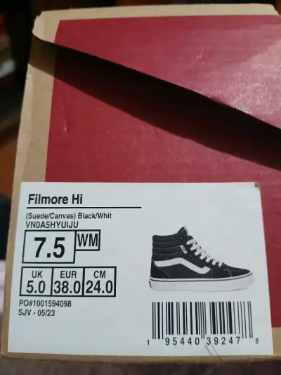 Zapatillas Vans Filmore Hi negras de gamuza - miniatura 1