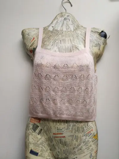 Top de hilo rosa Zara para mujer - miniatura 1