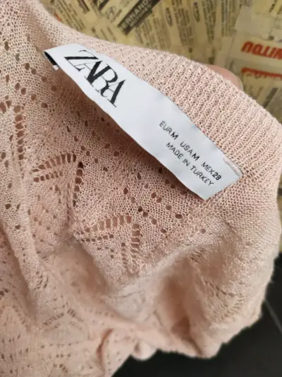 Top de hilo rosa Zara para mujer - miniatura 2