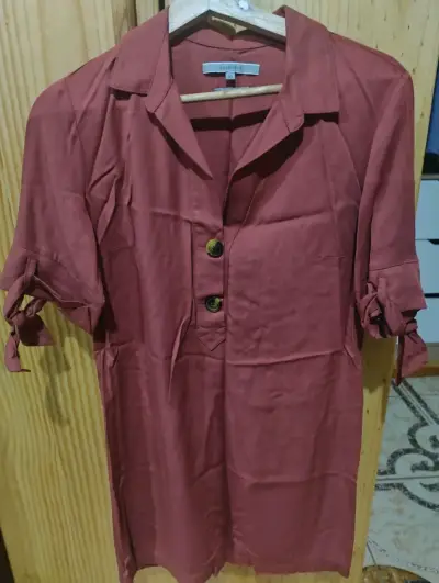 Vestido corto rojo Basement XS - miniatura 4