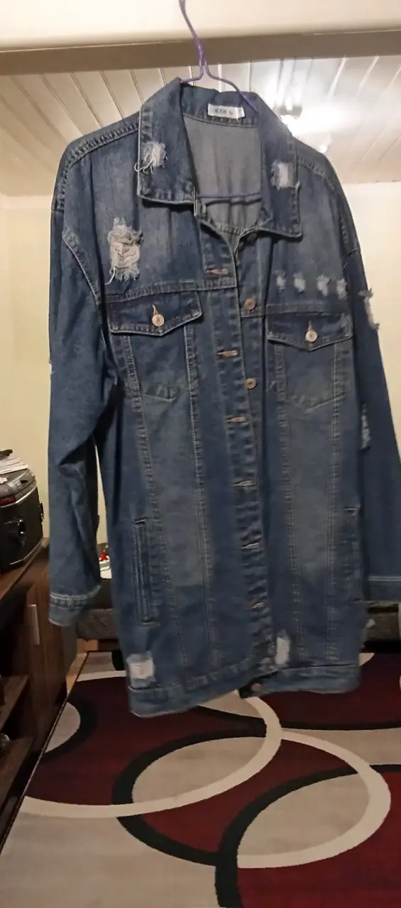 Chaqueta de mezclilla desgastada para mujer - 2