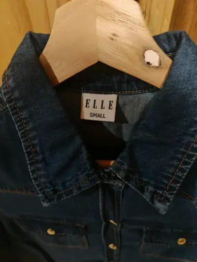 Vestido camisero denim azul marca Elle - miniatura 1
