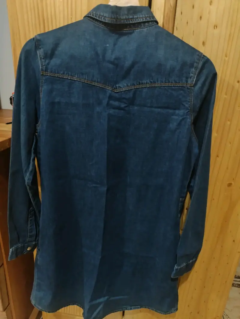 Vestido camisero denim azul marca Elle - 3
