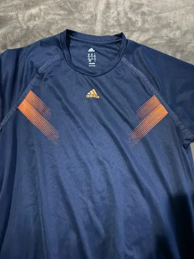 Polera deportiva azul Adidas Climalite - miniatura 1