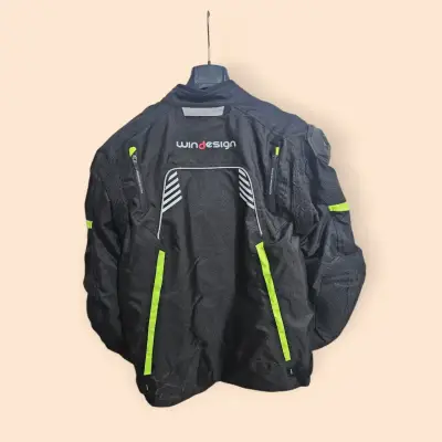Chaqueta de moto Windesign negra con detalles reflectantes - miniatura 2