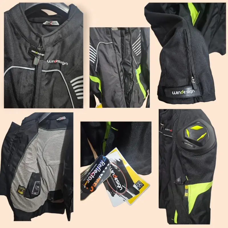 Chaqueta de moto Windesign negra con detalles reflectantes - 4