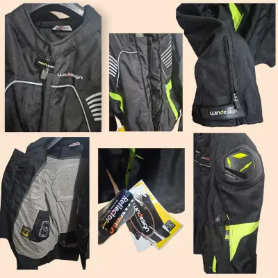 Chaqueta de moto Windesign negra con detalles reflectantes - miniatura 4