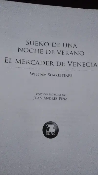Libro Sueño De Una Noche De Verano y El Mercader De Venecia de William Shakespeare - miniatura 2