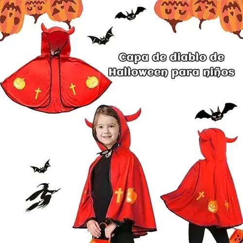 Capa de Diablo para Niños Halloween 3 a 5 años - 1