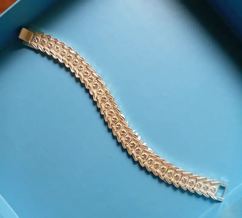 Pulsera de plata con diseño grabado - 3
