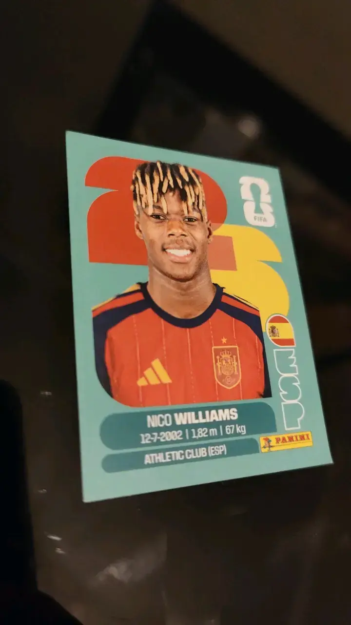Lámina Panini Mundial 2026 Nico Williams