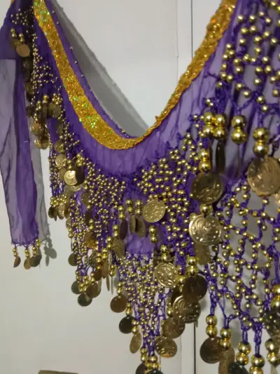 Falda de Danza Árabe con Monedas Doradas - miniatura 1