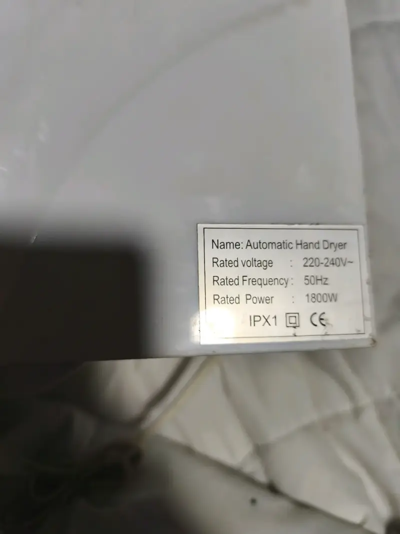 Secador de Manos Automático 1800W Blanco - 2