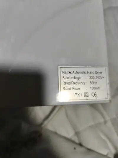 Secador de Manos Automático 1800W Blanco - miniatura 2