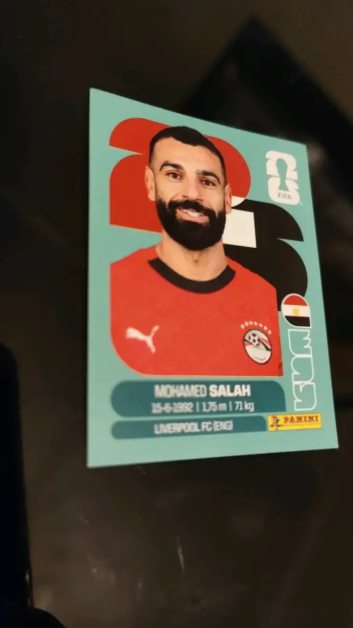 Lámina Panini de Mohamed Salah FIFA 2026