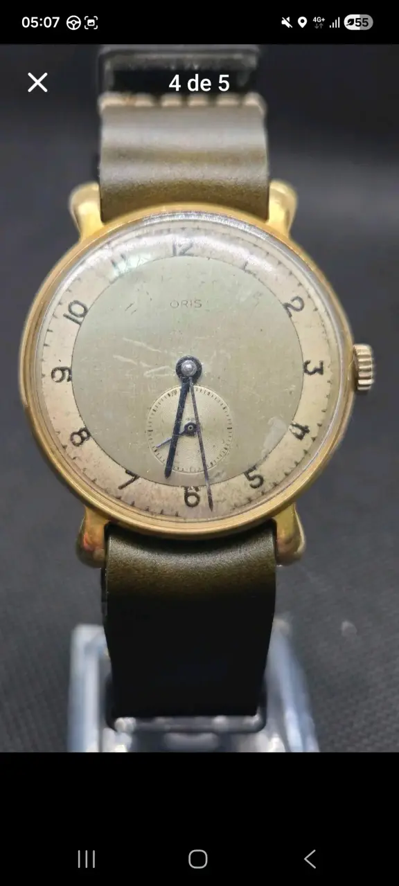 Reloj vintage Oris de pulsera dorado - 3