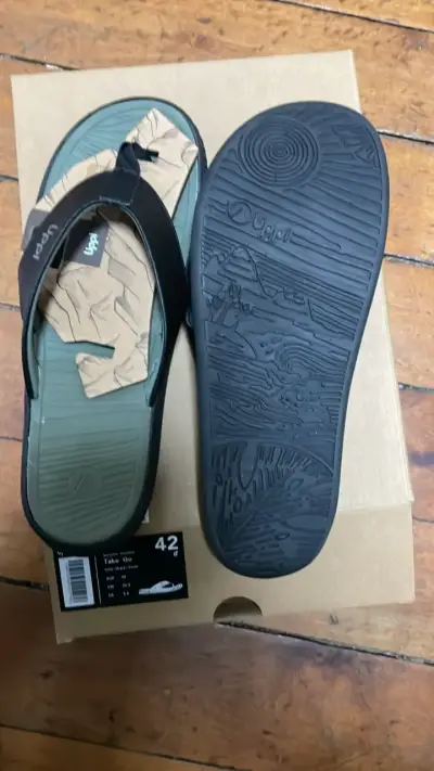 Sandalias Hombre Upp Take Go Negras y Verdes - miniatura 2