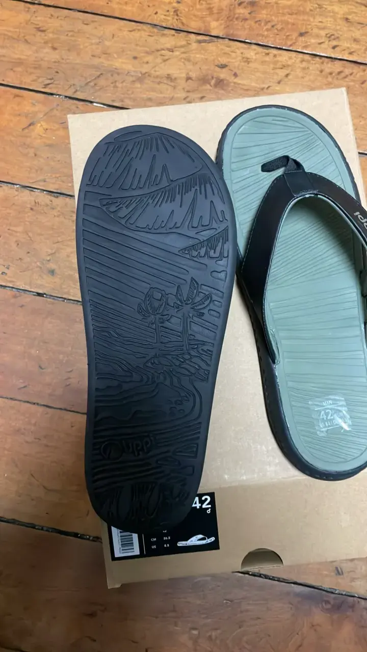 Sandalias Hombre Upp Take Go Negras y Verdes - 3