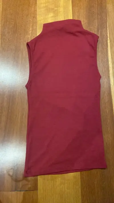 Polera sin mangas roja Zara talla S - miniatura 2
