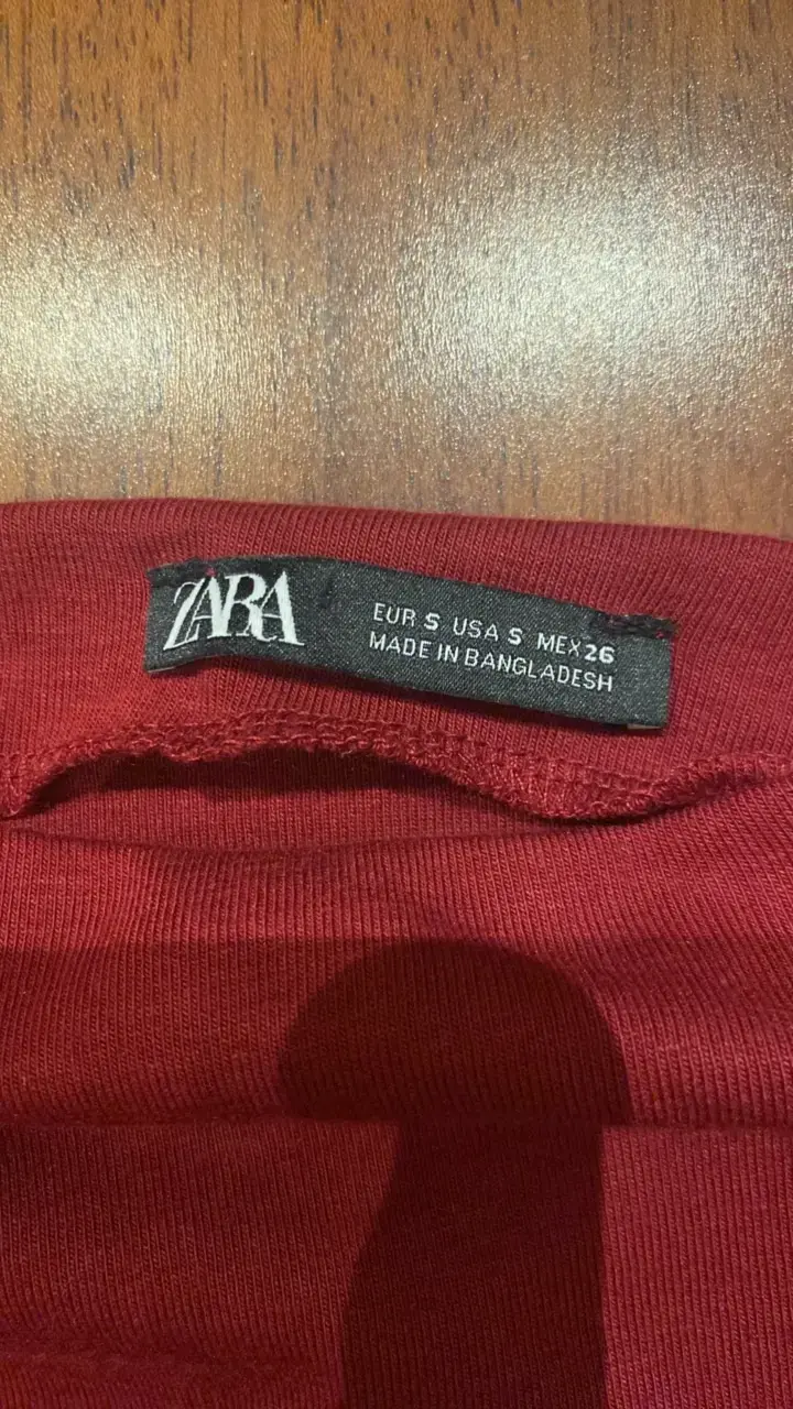 Polera sin mangas roja Zara talla S - 3