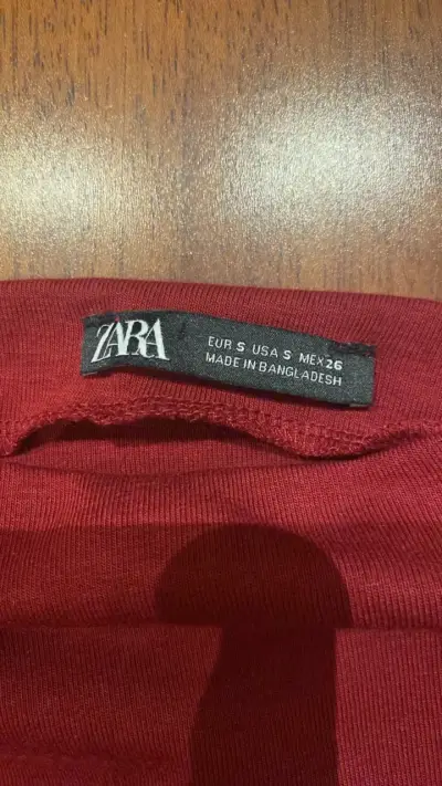 Polera sin mangas roja Zara talla S - miniatura 3