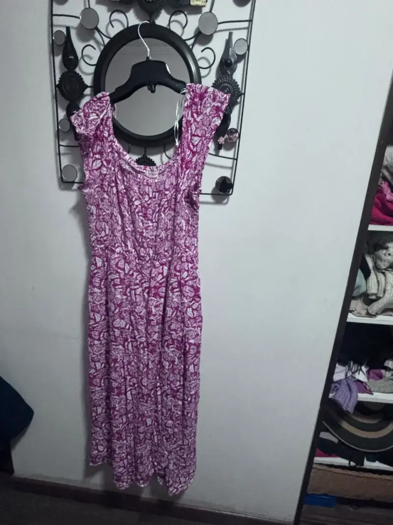 Vestido largo estampado floral rosa - 2