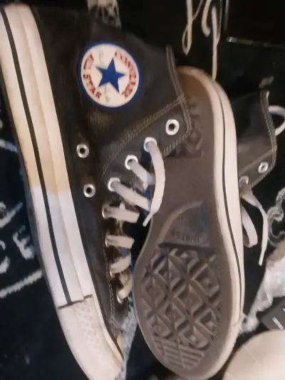 Converse All Star negras de cuero clásicas - miniatura 4