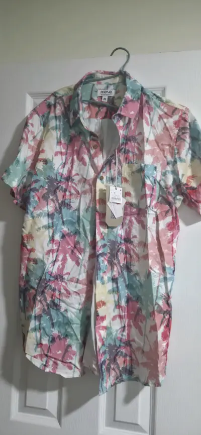 Camisa estampada tropical Icono y Oposit, talla M - miniatura 1
