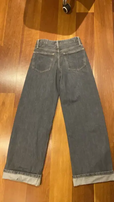 Jeans anchos grises Zara para mujer - miniatura 2