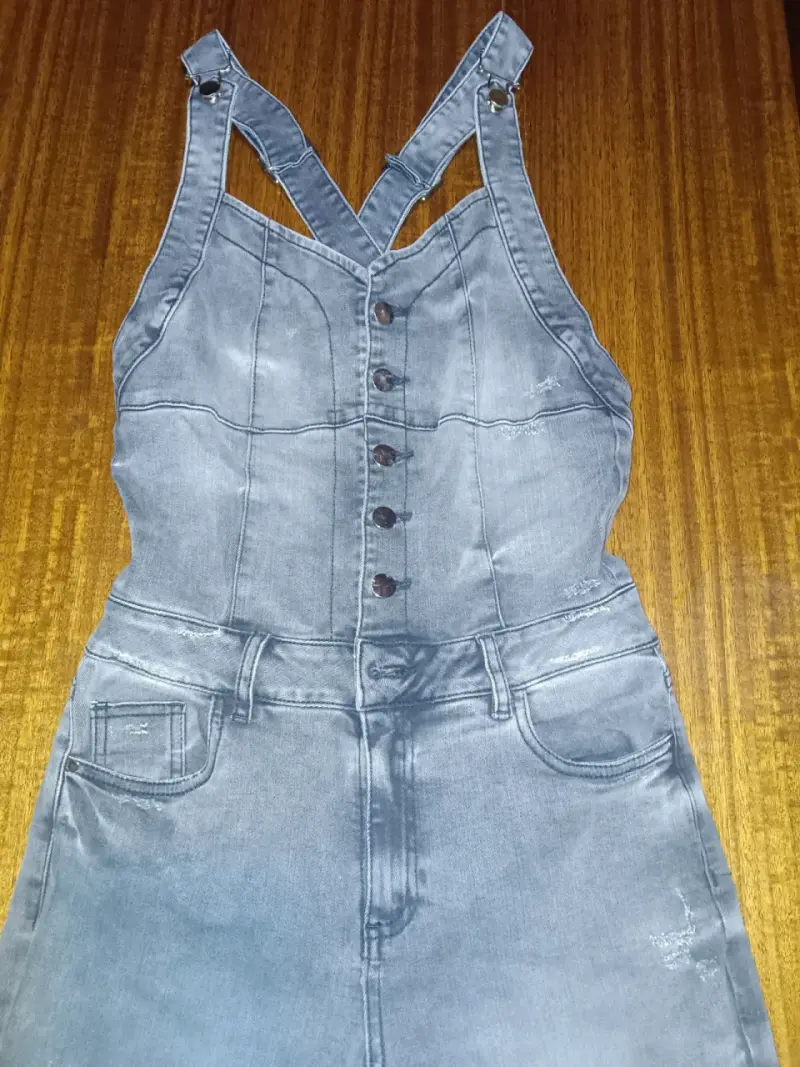Enterito de mezclilla gris para mujer - 4