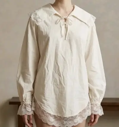 ¡CAMISA BLANCA ESTILO VICTORIANO / RENACENTISTA M - miniatura 1