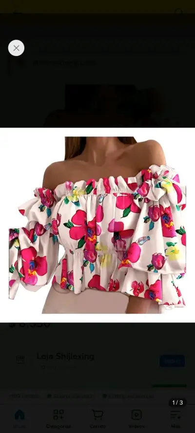 Blusa floral con hombros descubiertos - miniatura 5