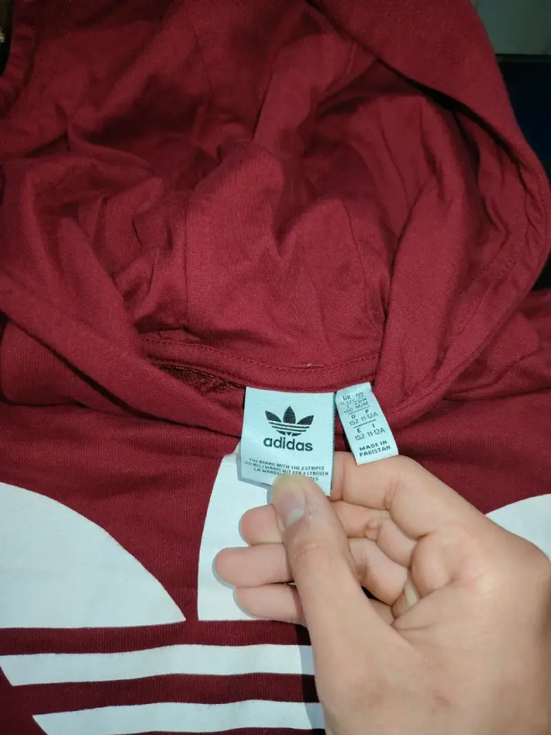 Polerón rojo burdeo Adidas con capucha - 4