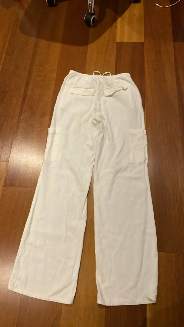 Pantalones blancos de lino con bolsillos H&M - 2
