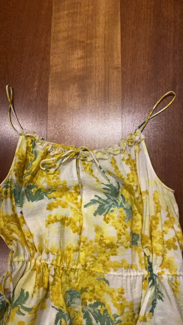 Vestido largo floral amarillo H&M - 3